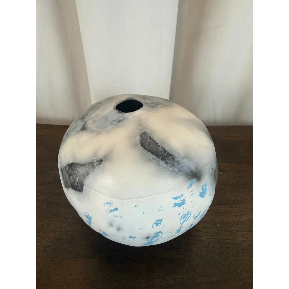 Original Will‎ Johnson Signed Navajo Pottery Vase Gray Blue 7